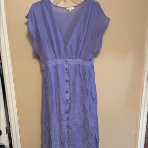Kori Purple Button-Down Midi Dress